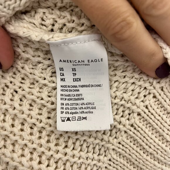American Eagle Quilted Off-White Sweater Dress - Picture 5 of 6